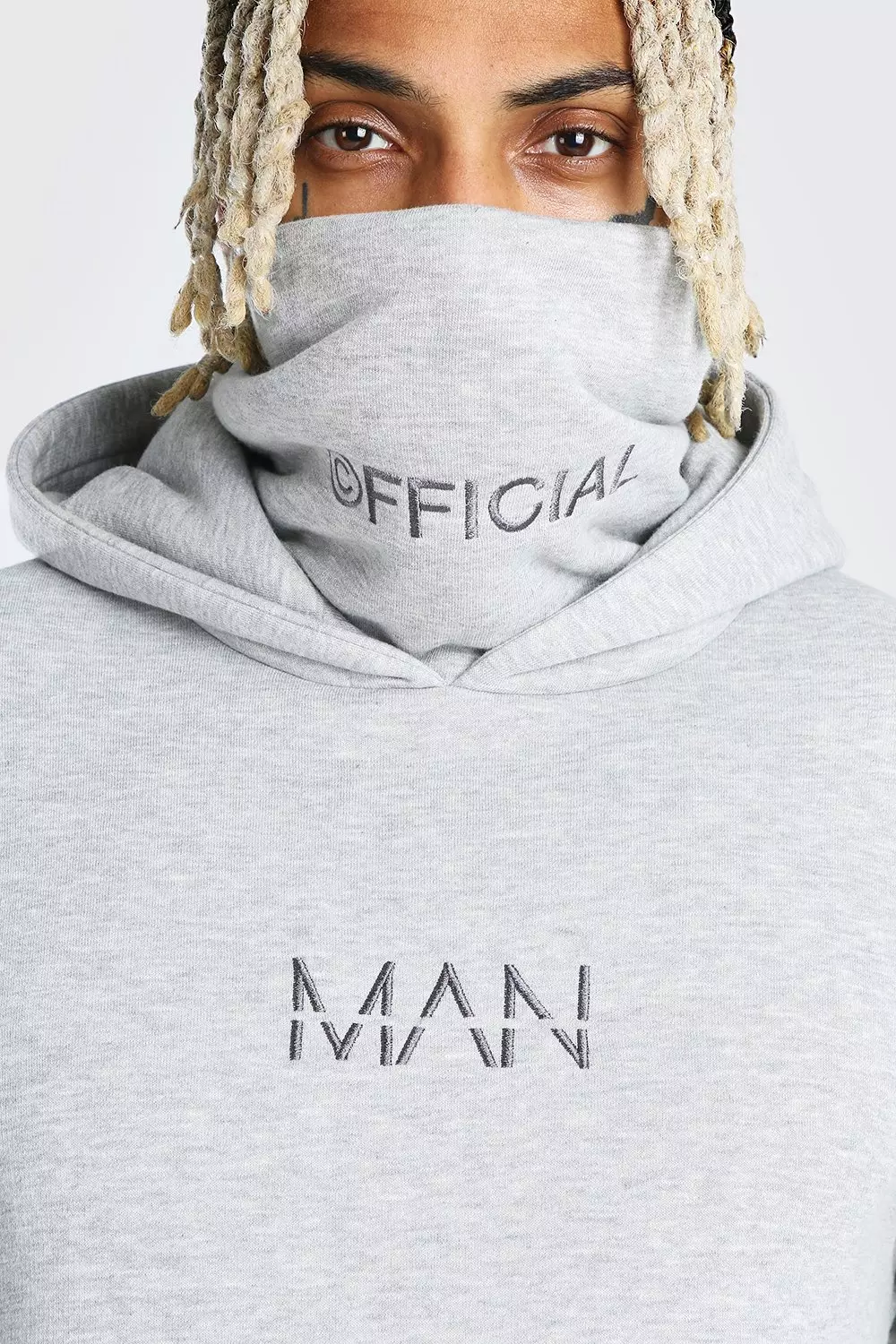 Man hoodie with discount snood